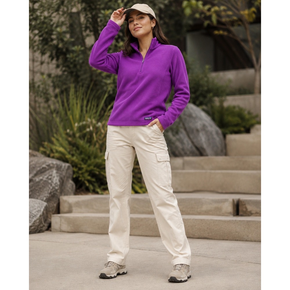 Patagonia Women's Medium Purple Quarter Zip Fleece Pullover Gorpcore Hiking